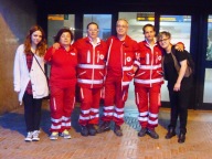 L'unità di strada Train de vie-Croce Rossa Spoltore in servizio in stazione