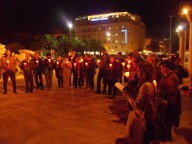 La conclusione della fiaccolata in piazza 1° maggio