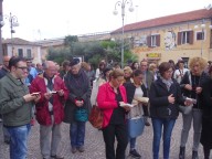 Il flash-mob, con la lettura del Vangelo delle Beatitudini