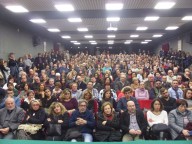 L'Auditorium Giovanni Paolo II gremito dai cittadini