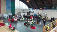 Un'immagine del Palasport di Penne, sede del Centro di coordinamento dei soccorsi